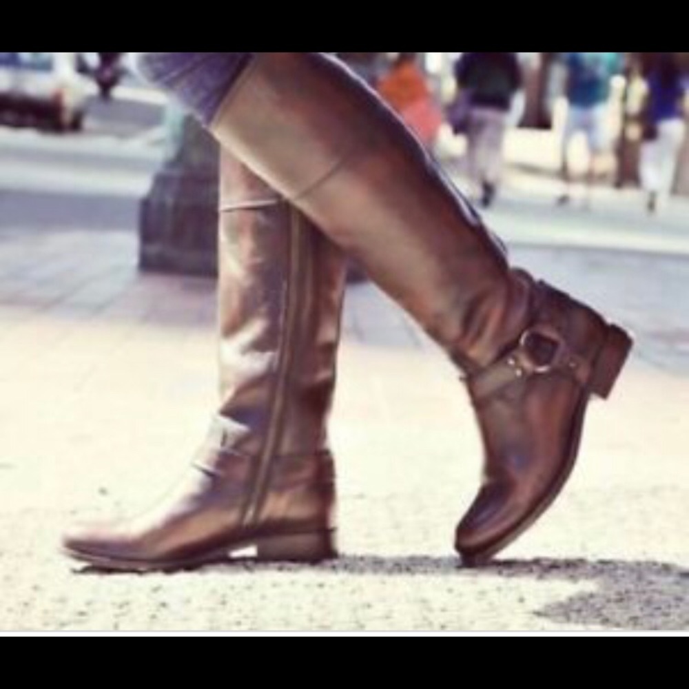 Frye Melissa harness back zip tall boots